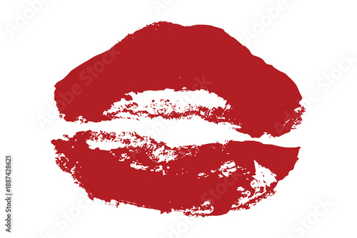 Lipstick kiss mark Romantic lip print Imprint of lips kiss Sexy lips makeup Female mouth Love symbol Design element for beauty fashion poster Valentines Day wedding