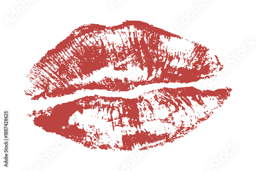Lipstick kiss mark Romantic lip print Imprint of lips kiss Sexy lips makeup Female mouth Love symbol Design element for beauty fashion poster Valentines Day wedding