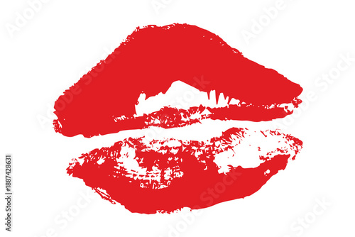 Lipstick kiss mark Romantic lip print Imprint of lips kiss Sexy lips makeup Female mouth Love symbol Design element for beauty fashion poster Valentines Day wedding