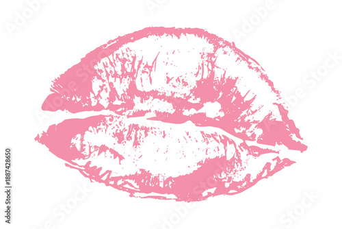 Lipstick kiss mark Romantic lip print Imprint of lips kiss Sexy lips makeup Female mouth Love symbol Design element for beauty fashion poster Valentines Day wedding