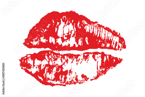 Lipstick kiss mark Romantic lip print Imprint of lips kiss Sexy lips makeup Female mouth Love symbol Design element for beauty fashion poster Valentines Day wedding