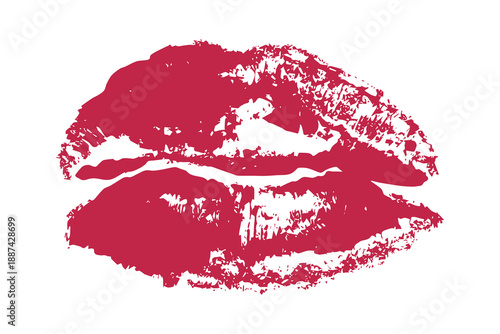 Lipstick kiss mark Romantic lip print Imprint of lips kiss Sexy lips makeup Female mouth Love symbol Design element for beauty fashion poster Valentines Day wedding