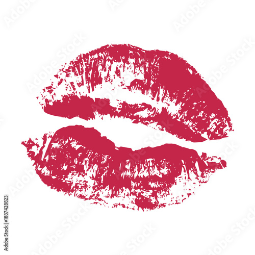 Lipstick kiss mark Romantic lip print Imprint of lips kiss Sexy lips makeup Female mouth Love symbol Design element for beauty fashion poster Valentines Day wedding