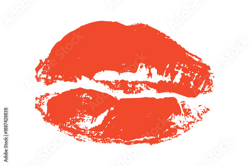 Lipstick kiss mark Romantic lip print Imprint of lips kiss Sexy lips makeup Female mouth Love symbol Design element for beauty fashion poster Valentines Day wedding