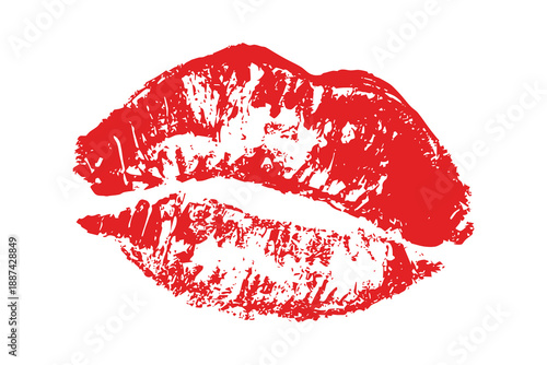 Lipstick kiss mark Romantic lip print Imprint of lips kiss Sexy lips makeup Female mouth Love symbol Design element for beauty fashion poster Valentines Day wedding
