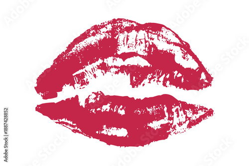 Lipstick kiss mark Romantic lip print Imprint of lips kiss Sexy lips makeup Female mouth Love symbol Design element for beauty fashion poster Valentines Day wedding