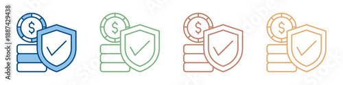 Financial Protection Icon Set Multiple Style Collection 