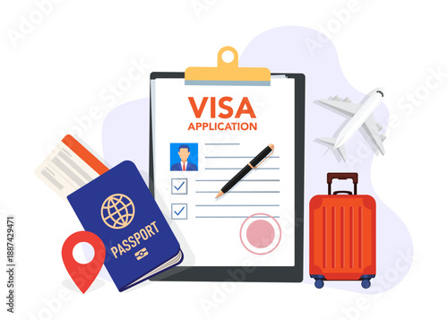 International Travel Visa Application Form Stock Illustration
