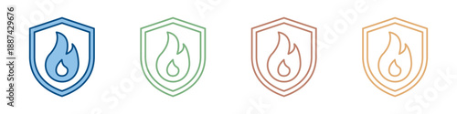 Fire Insurance Icon Set Multiple Style Collection 
