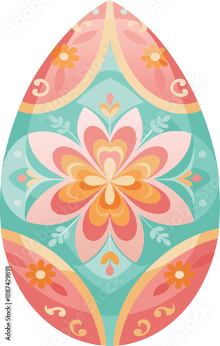 Premium Easter Egg Vector – Intricate Floral Design." 🌸Celebrate Easter with Perfect Aesthetics. Ideal for greeting cards, decorative ornaments, and digital designs. Get it now.