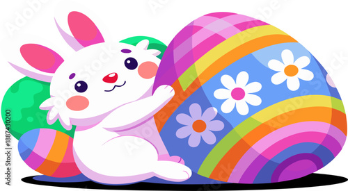 Easter Joy in Every Pixel! 🐰 A collection of cute and modern flat design Easter bunnies and eggs. High resolution, available in various formats. Get it now!