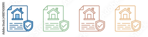 Home Insurance Icon Set Multiple Style Collection 