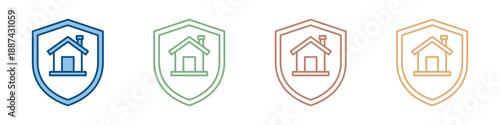 Property Insurance Icon Set Multiple Style Collection 