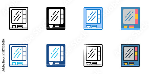 Vanity mirror icons set multiple style collection. Editable stroke 
