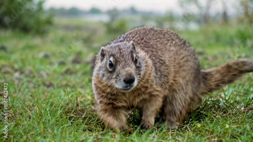 Wallpaper Mural Standing groundhog on the grass Torontodigital.ca