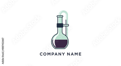 Laboratory Flask with Liquid Illustration.