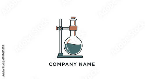 Laboratory Flask Equipment on Stand.