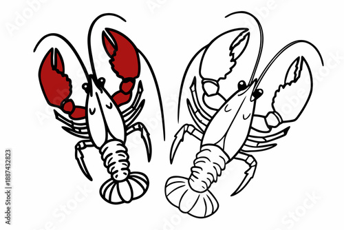 Watercolor boiled crawfish