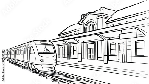 Modern Train at Historic Station Platform