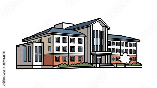 Modern University Campus Building