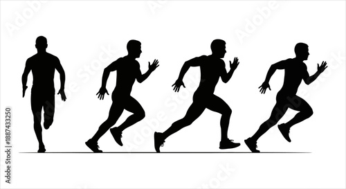 Silhouettes of a runner in motion, representing speed and athletic activity