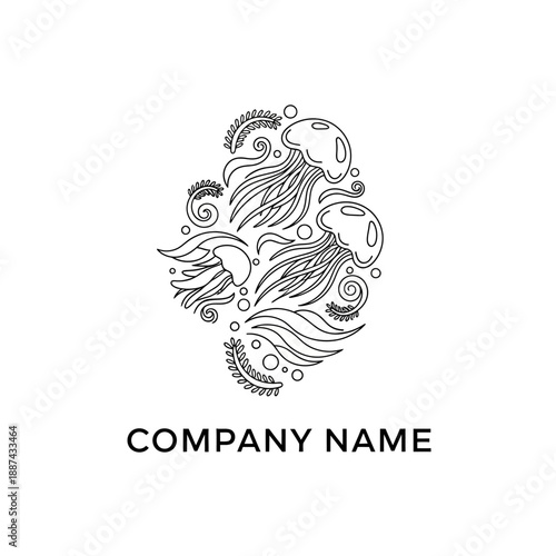 Black and White Abstract Logo Design.