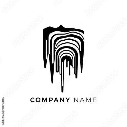 Black Liquid Paint Dripping Logo Design.