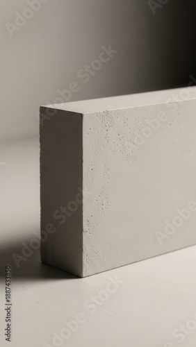 Minimalist Concrete Block Studio Shot With Soft Shadows