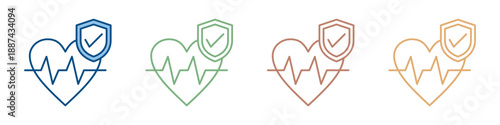 Life Insurance Icon Set Multiple Style Collection 