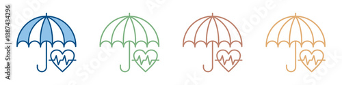 Medical Insurance Icon Set Multiple Style Collection 
