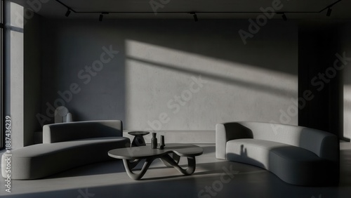 Minimalist Interior Design With Dramatic Light And Shadow Play