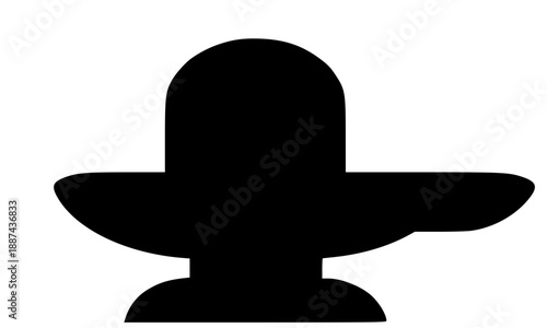 Shiva Lingam silhouette, sacred Hindu religious icon of Lord Shiva, black minimalist spiritual symbol for Mahashivratri puja and temple worship, vector illustration isolated on white background