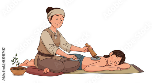 Woman Receiving Massage Therapy Treatment.