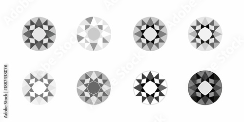 Geometric diamond patterns in grayscale a study of varying light reflections