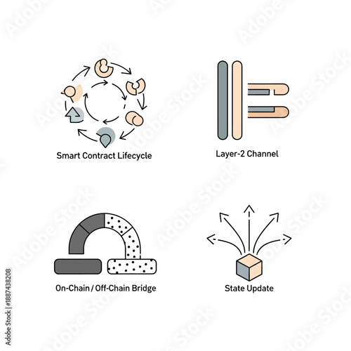 Blockchain Technology Infographic Elements Explained.