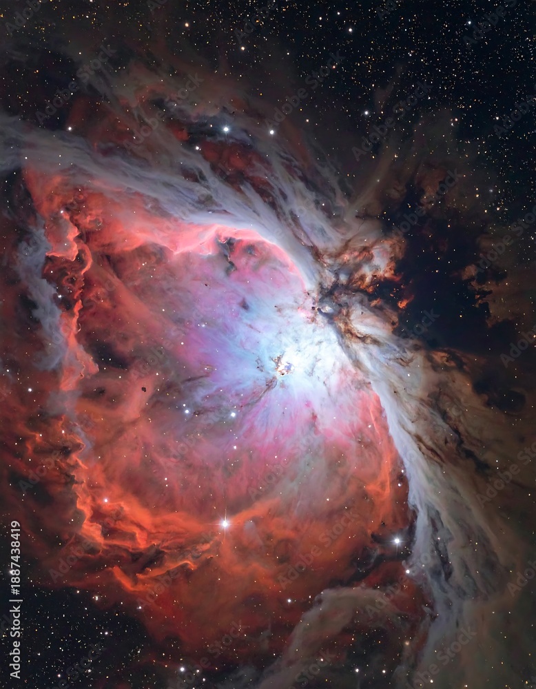 Obraz premium A vibrant nebula with swirling clouds of gas and dust in space