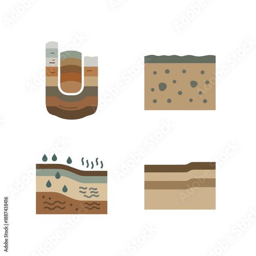 Soil Layers and Geological Formations Diagram.