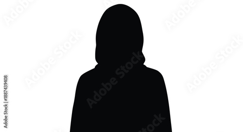 Silhouette of a person wearing a head covering