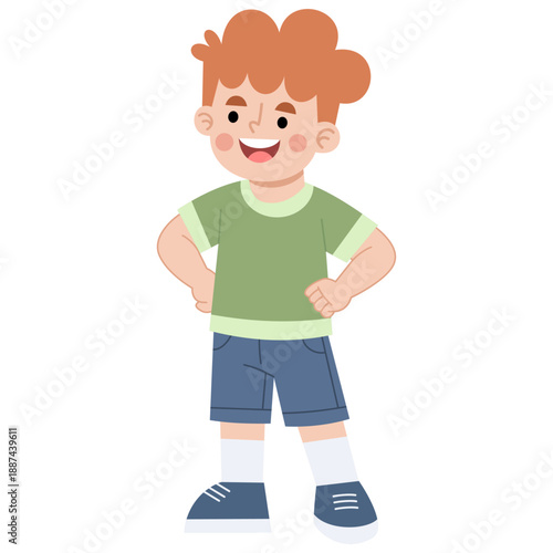 Illustration of a boy standing confidently
