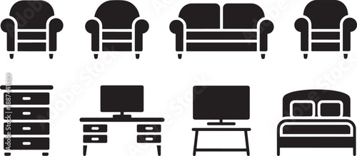Black furniture chair sofa dresser