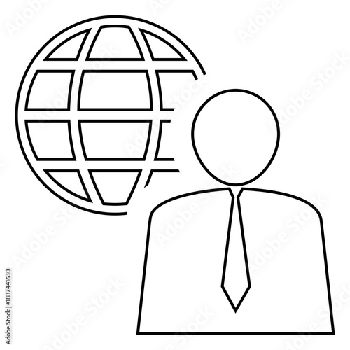 Out sourcing line vector for business strategy. Ideal for delegating tasks, external hiring, third-party services, and workforce management.