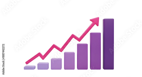 Purple bar graph with upward trending red line on black background Free Download Purple bar graph with upward trending red line on black background - GFXLoad