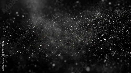 Dark Background with White Particles Moving Slowly.