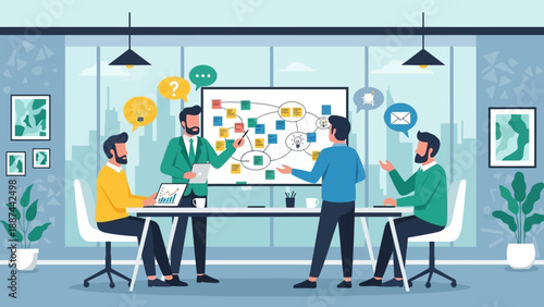 Business Team Meeting Discussion Planning Strategy.