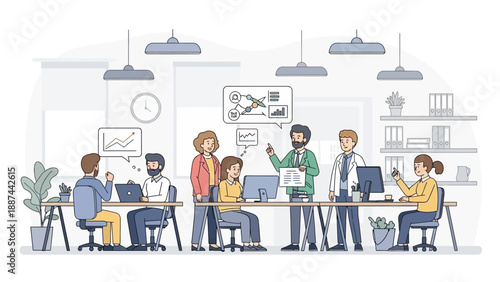 Diverse Team Working Together in Office.