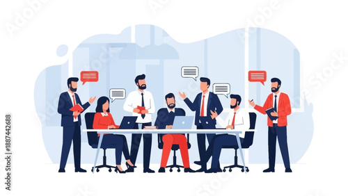 Business Professionals Discussing Around Table.