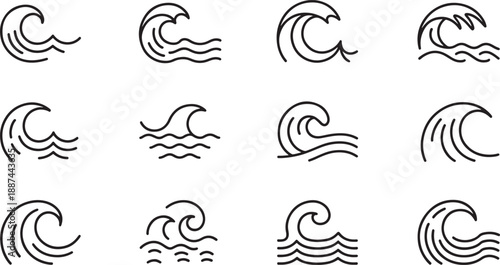 Ocean Wave black white background