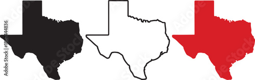 Texas state map in different colors america