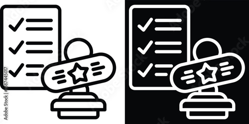 approval Two-tone version in black and white background