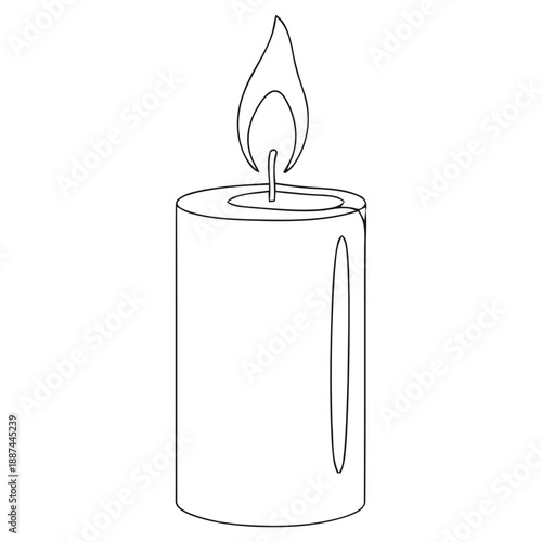A lit candle with a flame burning brightly on top of it vector illustration